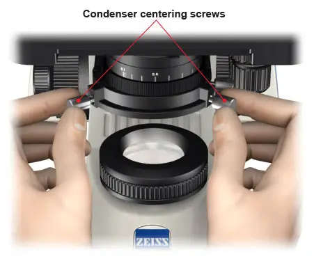 Kohler-condenser-centering-screws