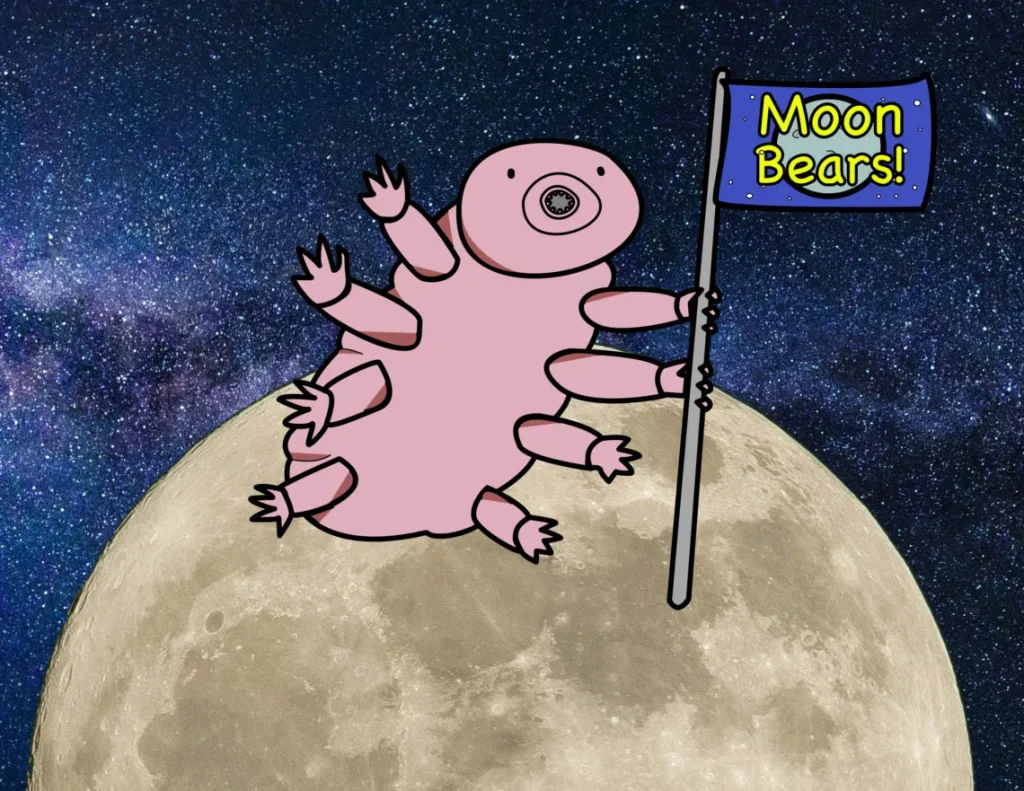 tardigrade on the moon illustration
